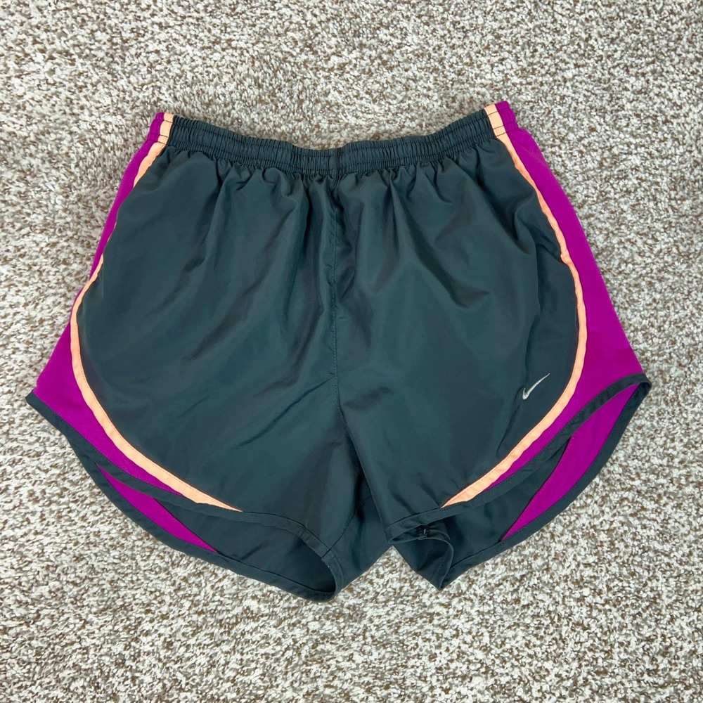 Nike Shorts Womens Medium Gray Running Dri FIT Activewear Tempo Workout Sports